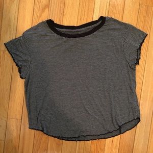 American Eagle Black & White Striped Tee Shirt